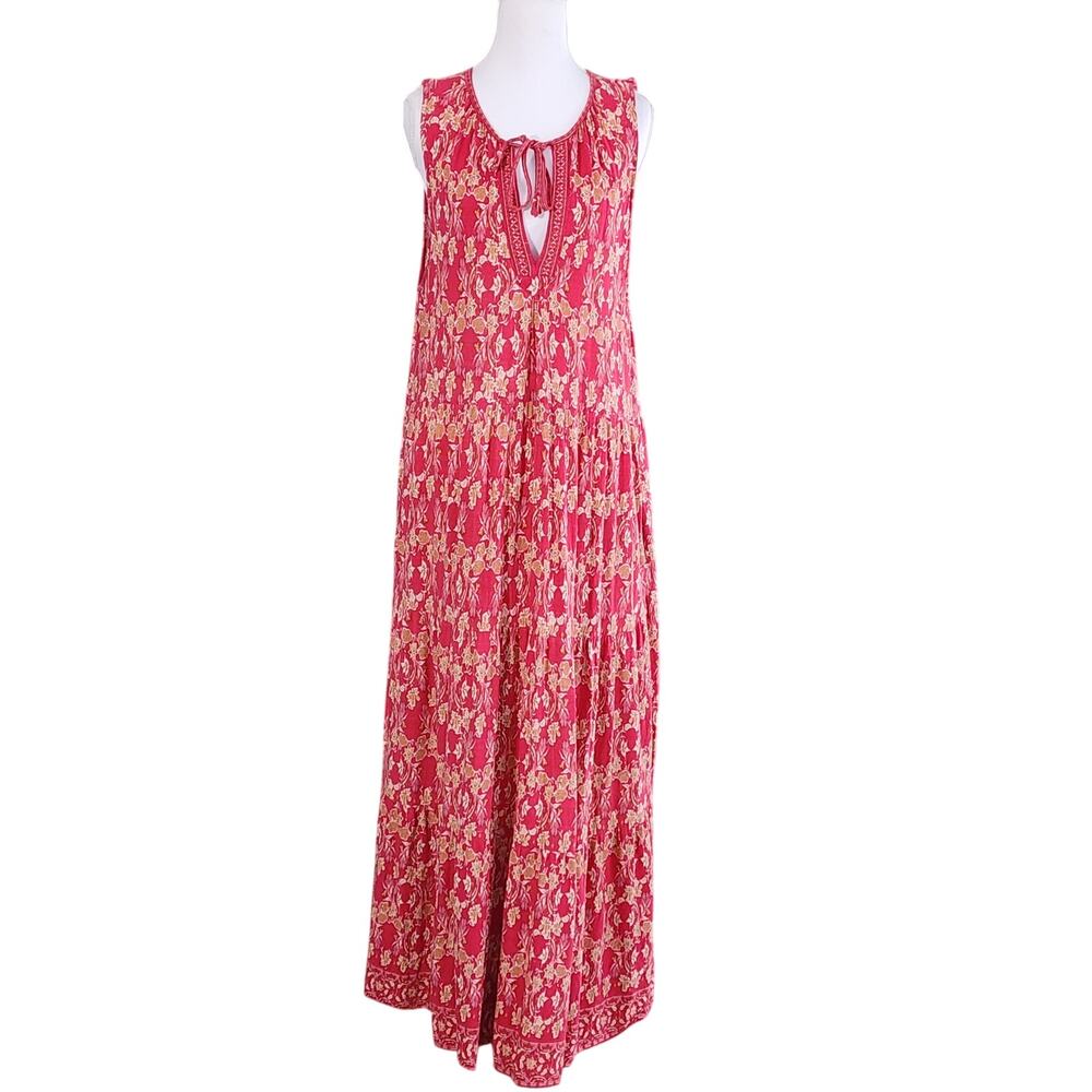 Max Studio Boho Tiered Floral Maxi Dress Size XL